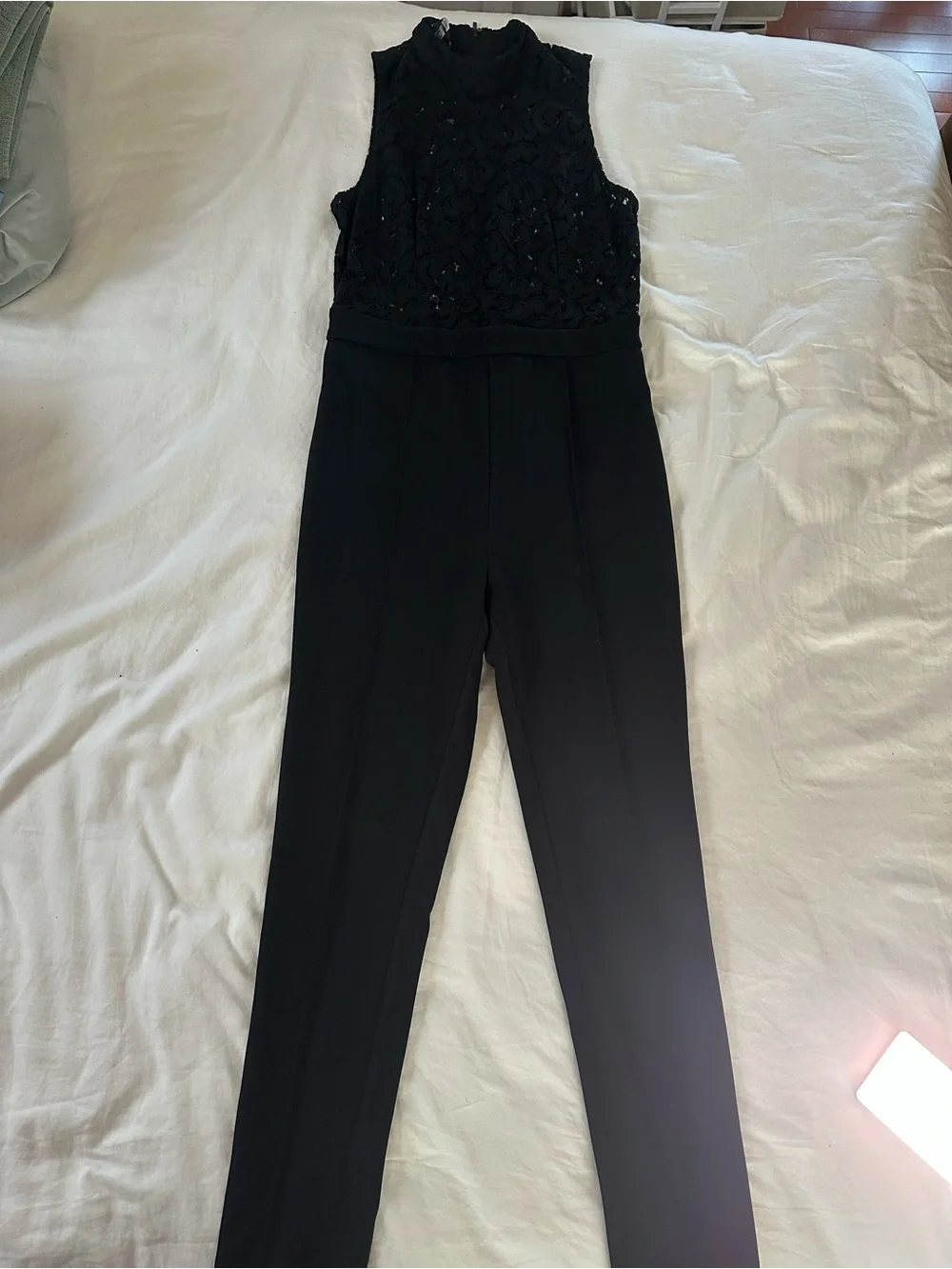 bebe Black Dress with Lace Detail
